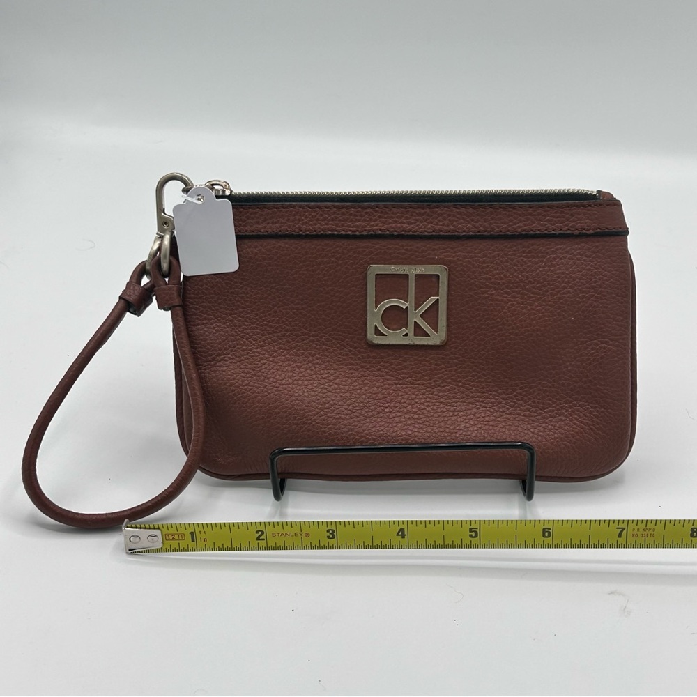 Calvin Klein Tan Leather Wristlet